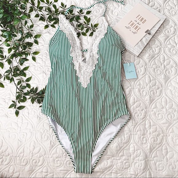 Cupshe Other - 4/$30 🌿 NWT Cupshe Stripe Lace One Piece Swimsuit